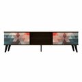 Designed To Furnish Doyers Mid-Century Modern TV Stand in Multicolor Red & Blue 19.69 x 70.87 x 14.97 in. DE2616332